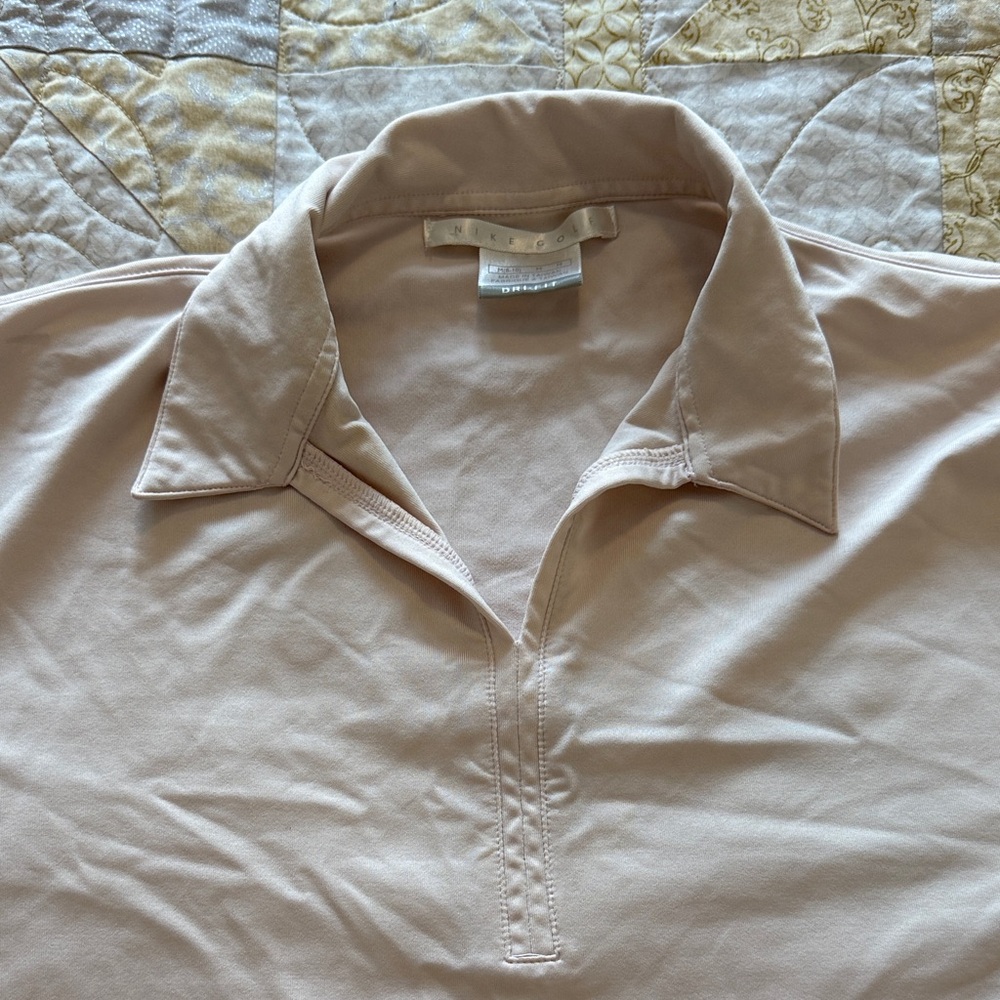 Nike Golf Dri-Fit Women’s Pink/Cream Long Sleeve Shirt - Picture 3 of 8